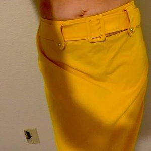 Yellow women’s knee length skirt